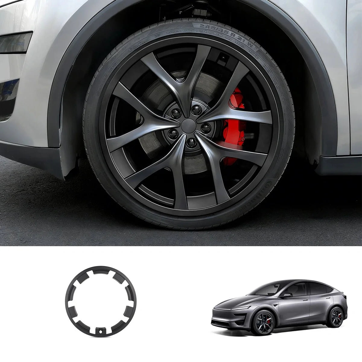 1Replacement All-in-One Rim Protector for Tesla 2025+ Model Y Juniper Performance 21'' Arachnid 2.0 Wheels (1 Pc)