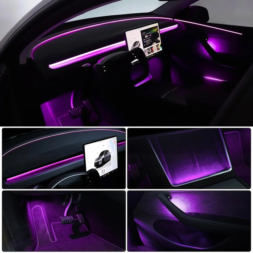 Interior RGB Ambient Lighting Kit for Tesla Model Y Juniper / Model 3 Highland