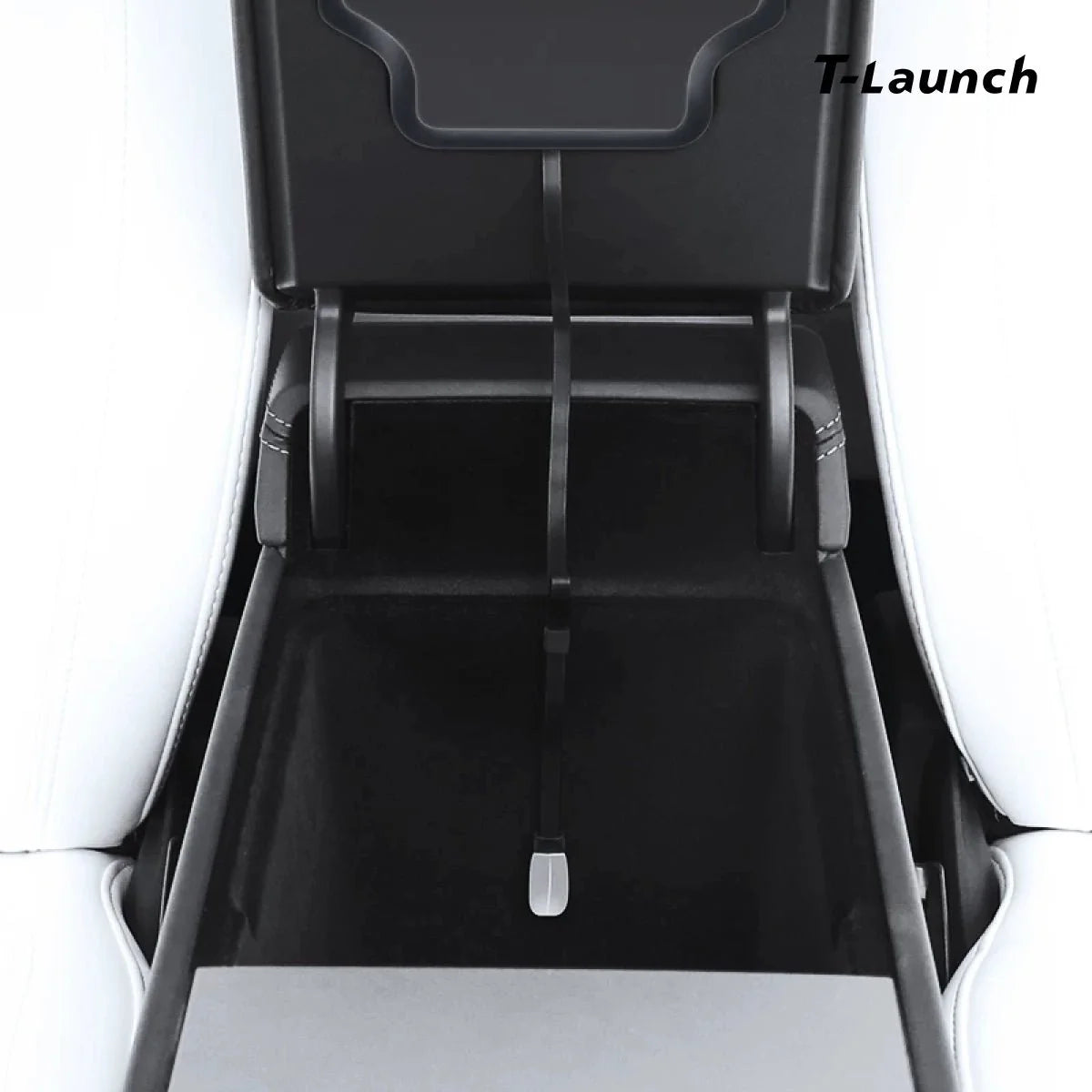 Armrest Retractable Charging Hub with Dual Cables for Tesla Model 3 2024+ / Model Y 2025+
