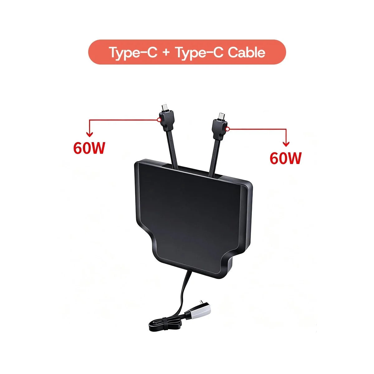 Armrest Retractable Charging Hub with Dual Cables for Tesla Model 3 2024+ / Model Y 2025+