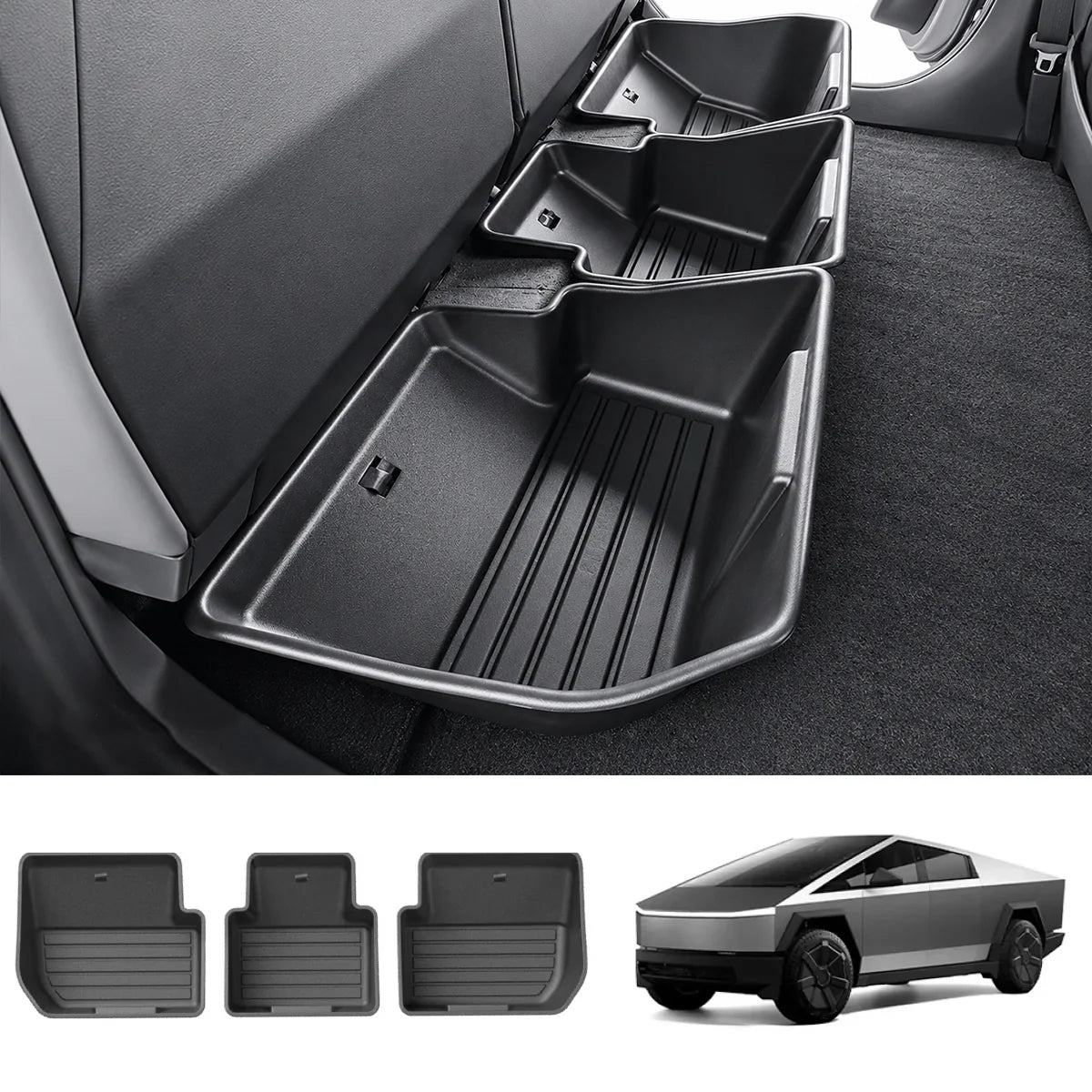 Rear Under-Seat Storage Box for Tesla Cybertruck 2024+