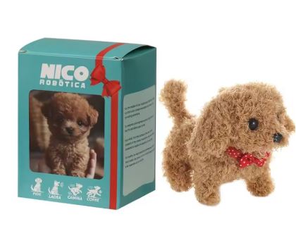 Miroken | Nicoo Interactive Robot Puppy | Walks, Barks, Wags Tail | Plush, Battery-Operated Toy