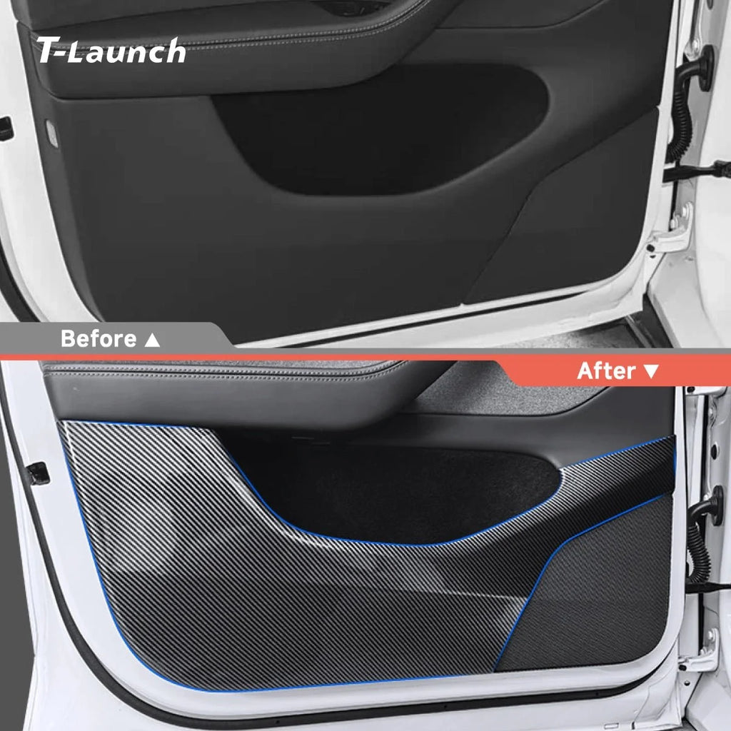 Carbon Fiber Style Door Anti-Kick Protector for Tesla Model Y Juniper 2025+