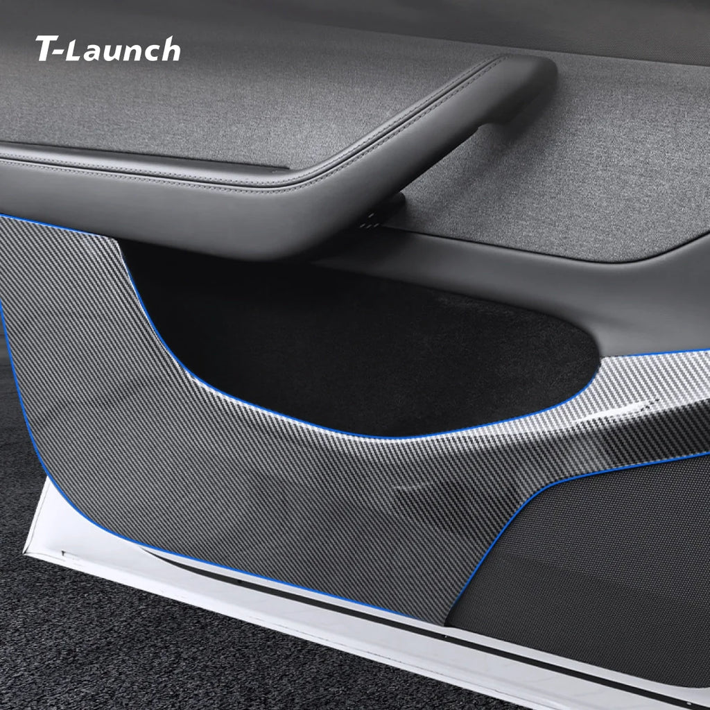 Carbon Fiber Style Door Anti-Kick Protector for Tesla Model Y Juniper 2025+