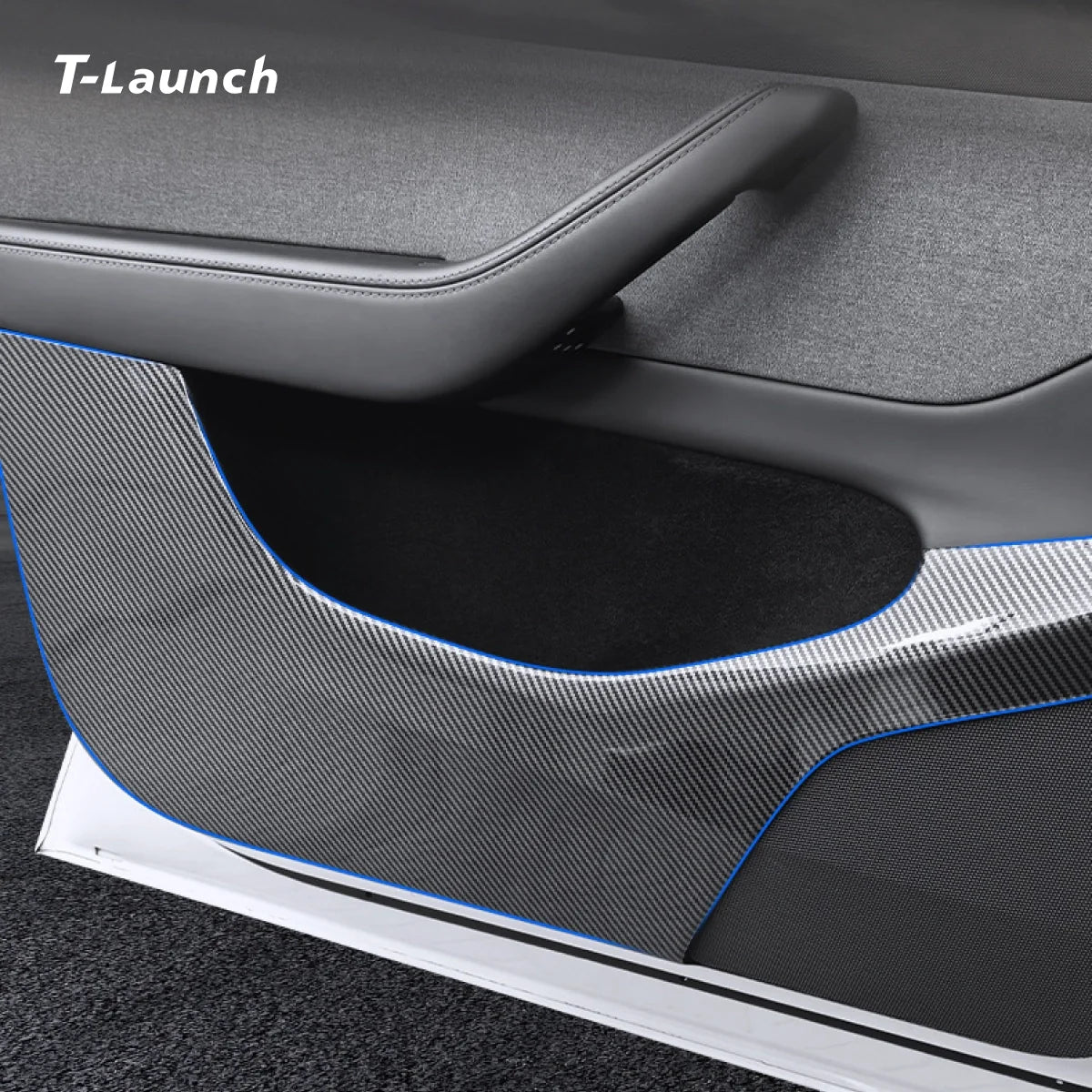 Carbon Fiber Style Door Anti-Kick Protector for Tesla Model Y Juniper 2025+