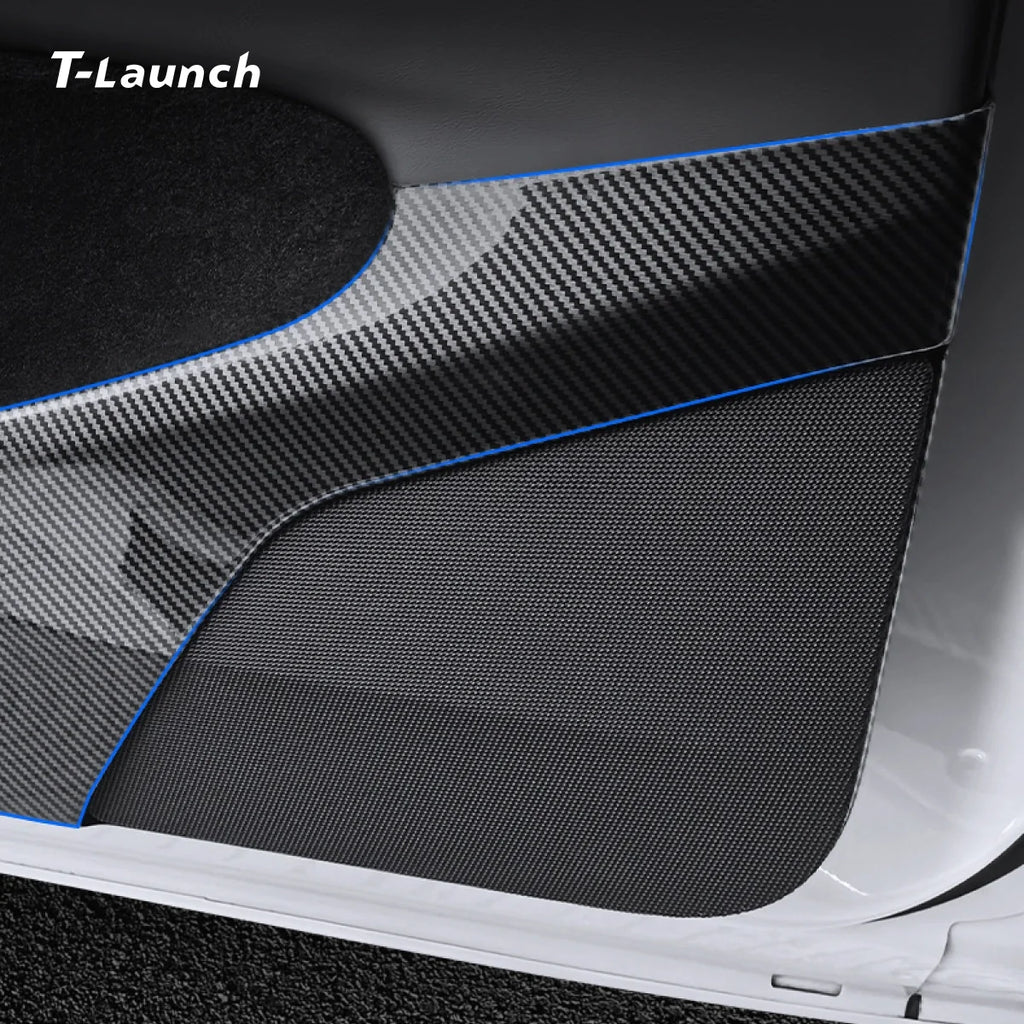 Carbon Fiber Style Door Anti-Kick Protector for Tesla Model Y Juniper 2025+