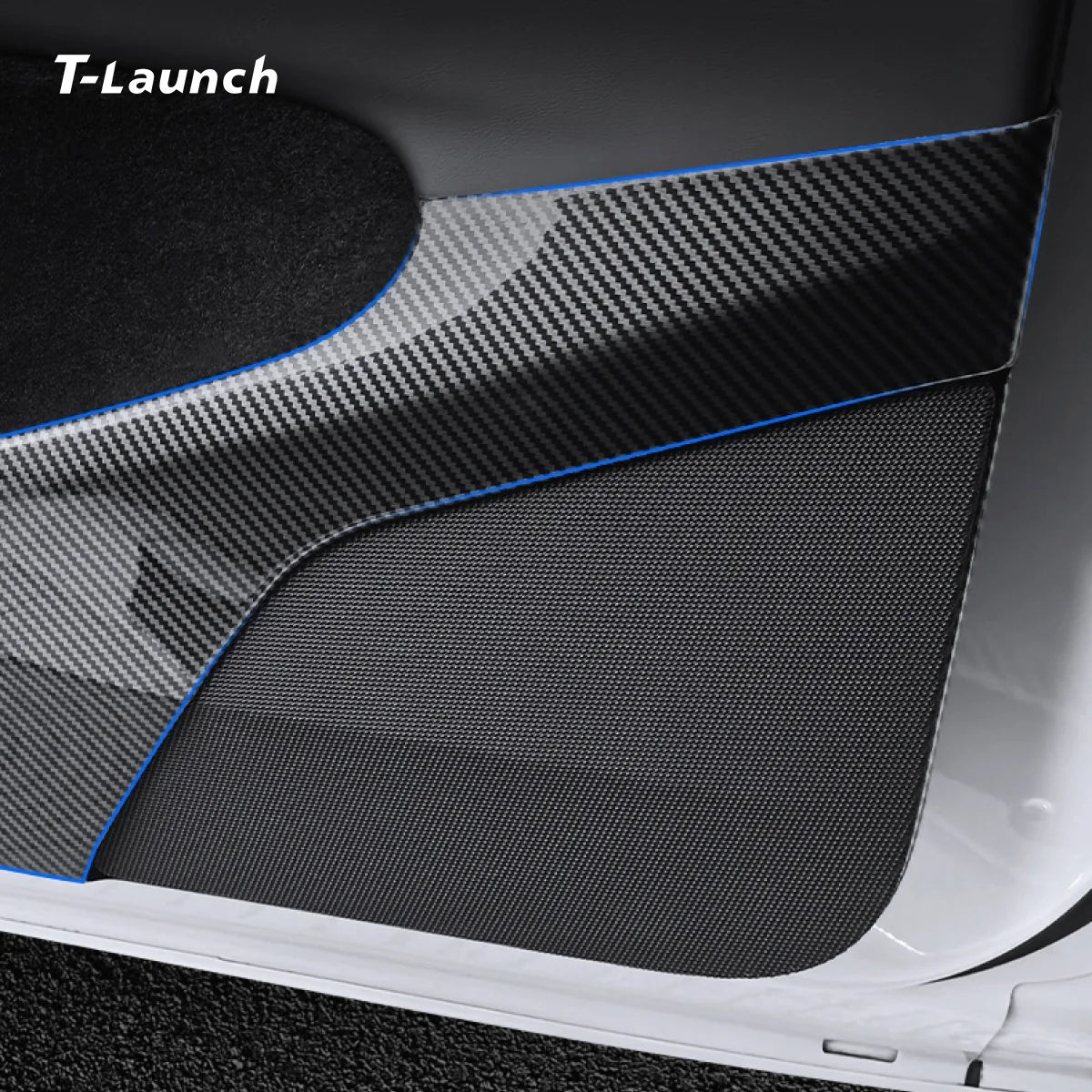 Carbon Fiber Style Door Anti-Kick Protector for Tesla Model Y Juniper 2025+