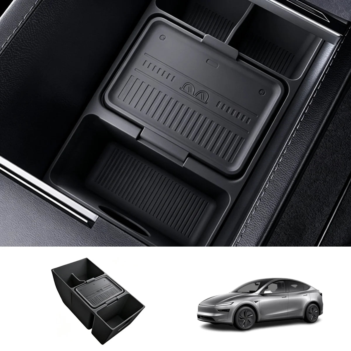 Center Console & Armrest Silicone Storage Organizer Set for Tesla Model Y/Y L 2025+