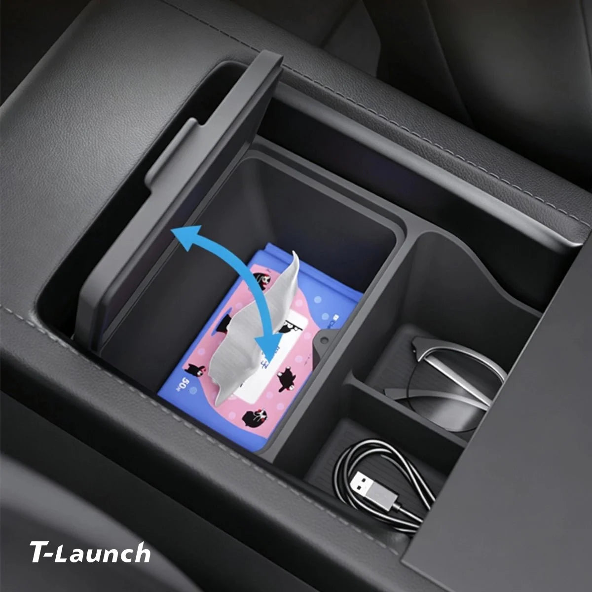 Center Console & Armrest Silicone Storage Organizer Set for Tesla Model Y/Y L 2025+