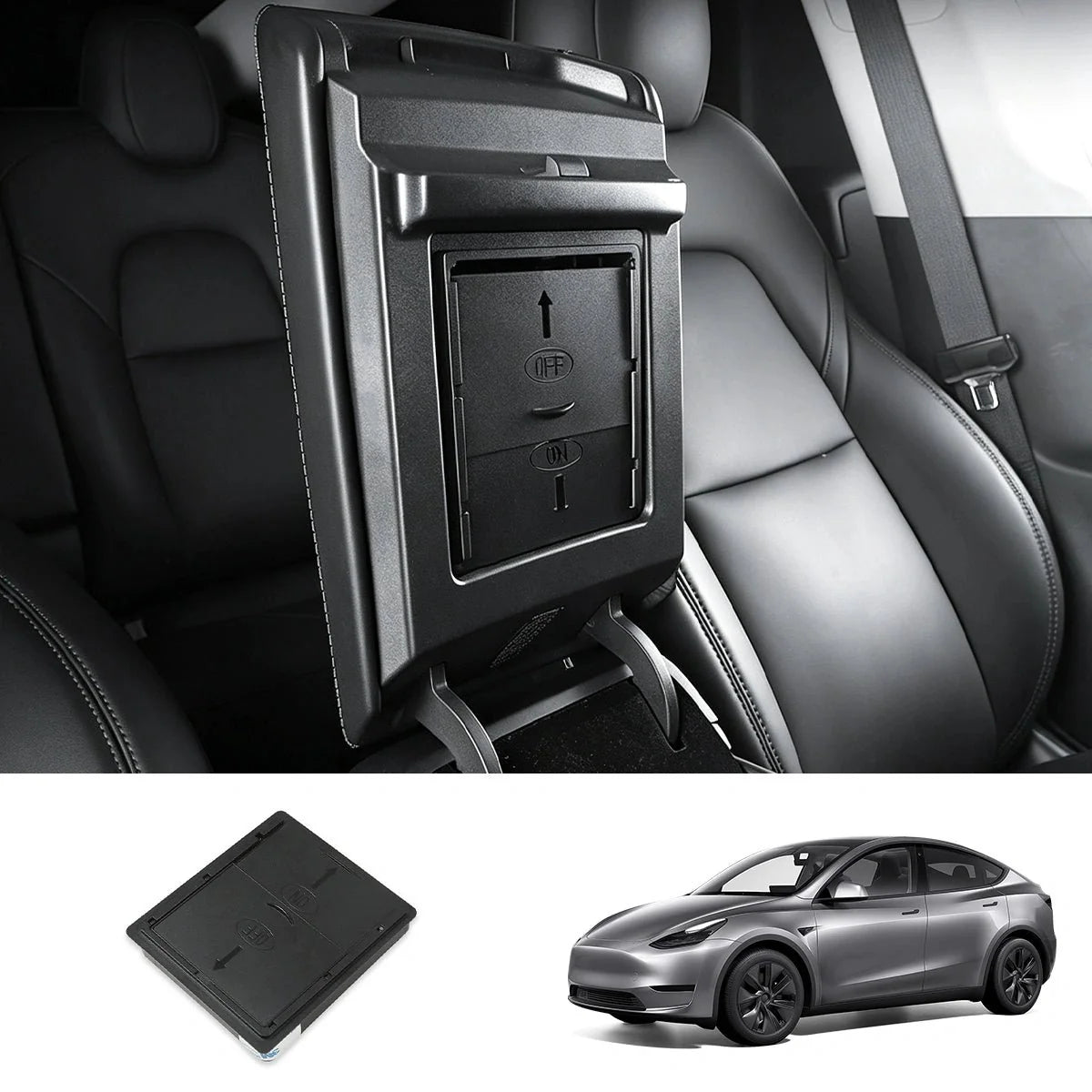 Center Console Organizer Armrest Hidden Storage Box For Tesla Model 3 / Y (2017-2023)