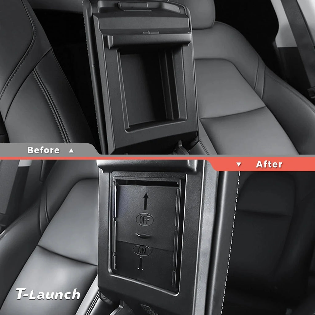 Center Console Organizer Armrest Hidden Storage Box For Tesla Model 3 / Y (2017-2023)