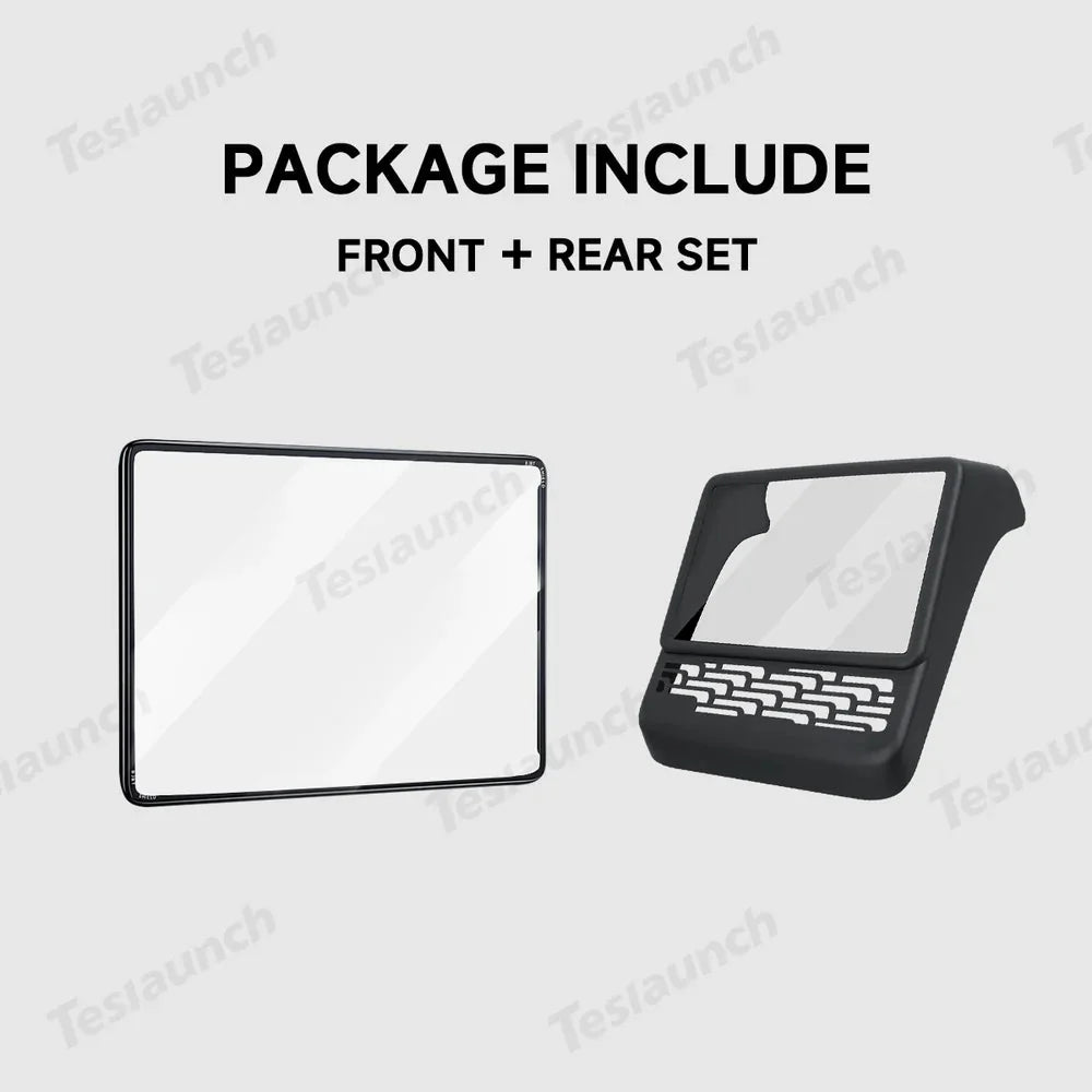 All-in-One Central Screen Tempered Glass & Frame Cover for Tesla Model Y Juniper 2025+