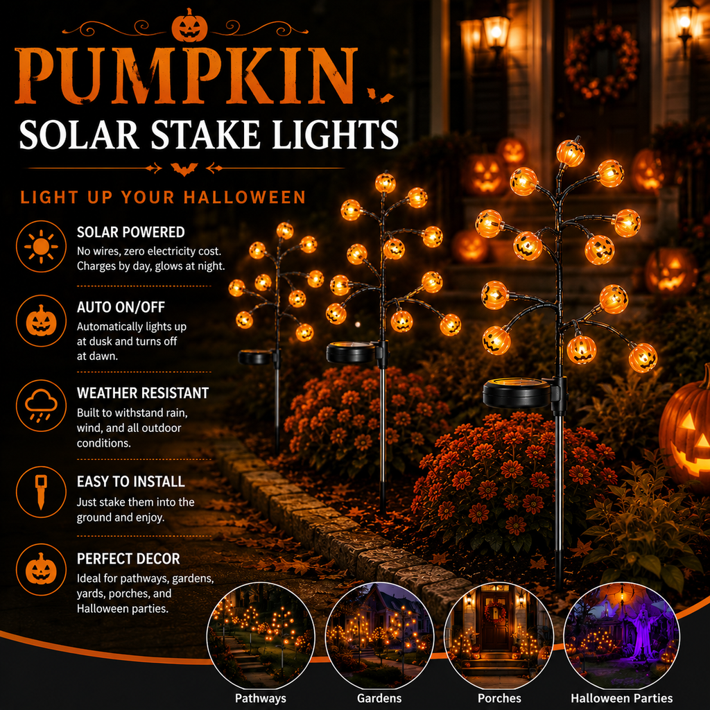 Solar Pumpkin Lights Light Up Your Halloween Yard