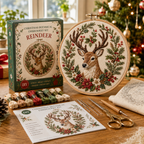 Christmas Botanical Embroidery Kit – Festive DIY Hoop Art Collection