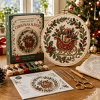 Christmas Botanical Embroidery Kit – Festive DIY Hoop Art Collection