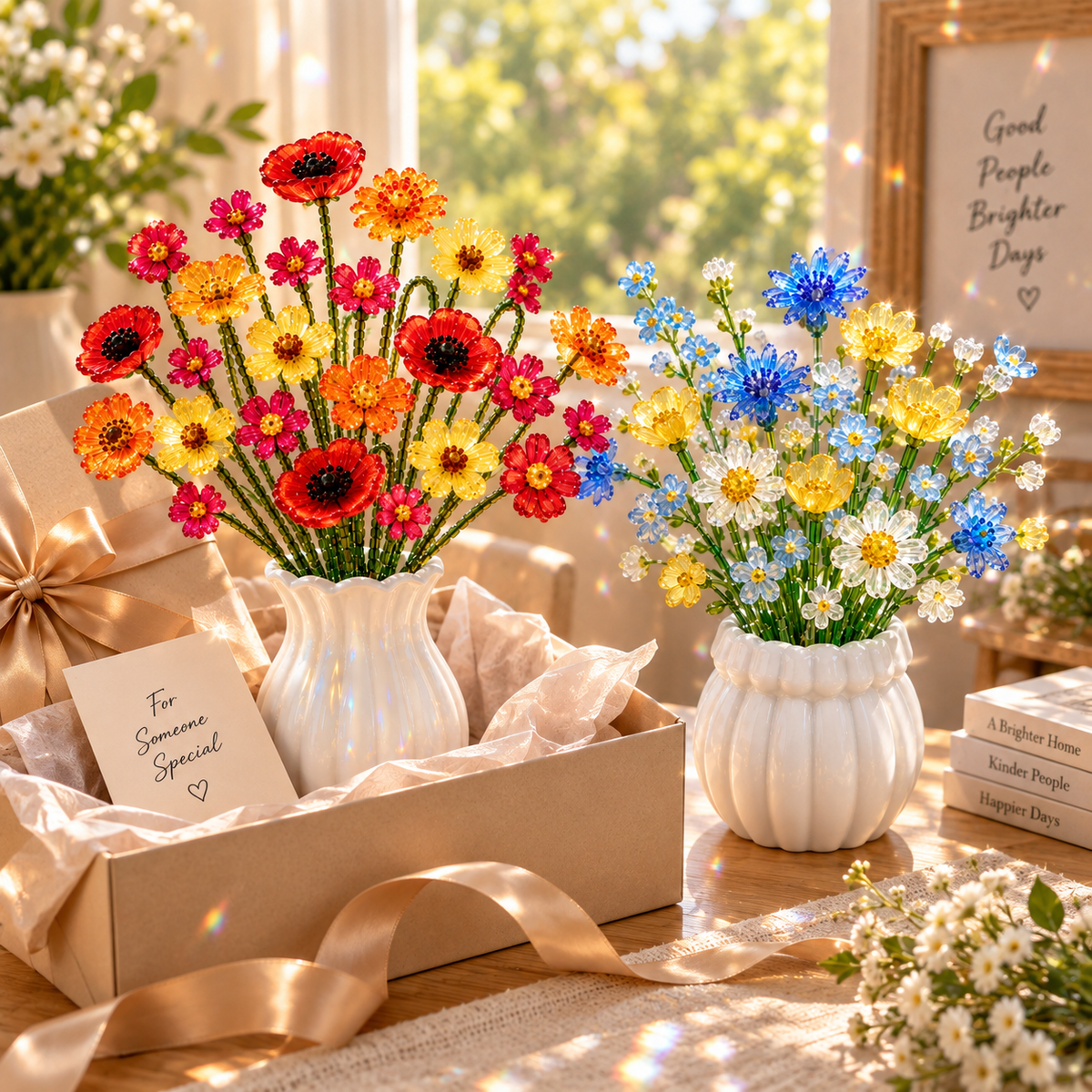 DIY Beaded Wildflower Bouquet Kit – Handmade Crystal Flower Craft Set