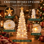 Vintage Lighted Wooden Christmas Trees – Set of 6