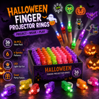 👻🎃 Halloween Finger Projector Rings – LED Party Favors for Kids