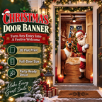 ❤️Christmas Santa Door Cover – Festive Reindeer Holiday Decor