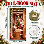 ❤️Christmas Santa Door Cover – Festive Reindeer Holiday Decor