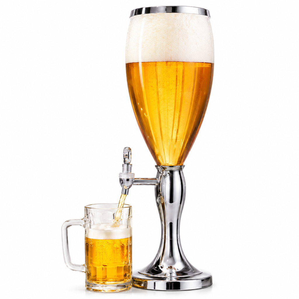 1Large Capacity Self-Service Beverage Dispenser with Chrome Stand and Tap Miroken