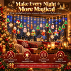 🎁Christmas Ornament Curtain Lights – Light-Up Holiday Window Decorations for Home