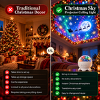 ❤️Christmas Sky Projector – 360° Snow & Santa Light Show