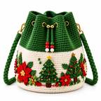 ❤️Handmade Christmas Crochet Bucket Bag