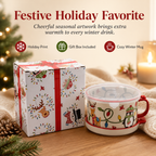 🎁2 Pack 25oz Ceramic Meal Mugs with Lid & Tray