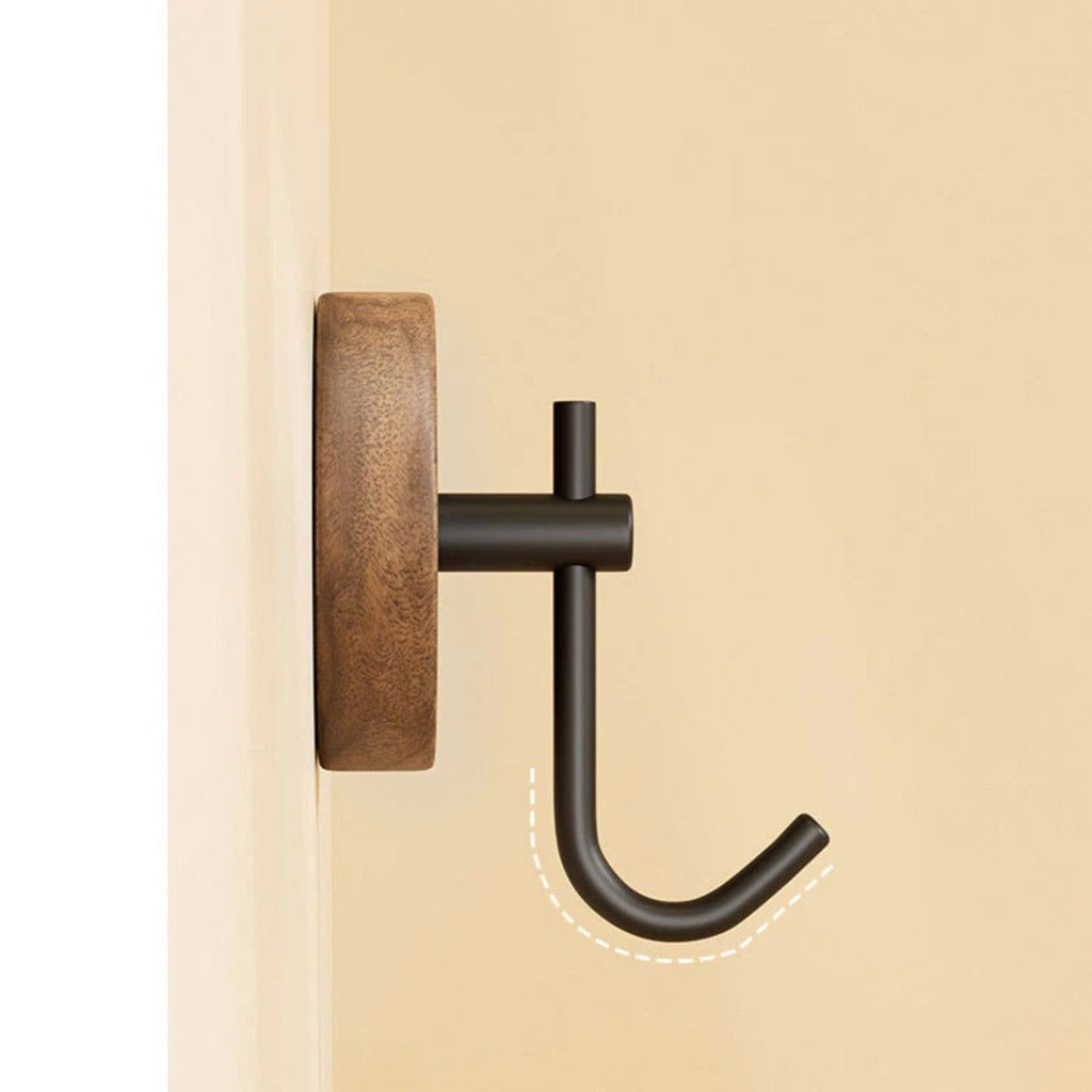 Chic Round Self-Adhesive Timber Wall Hook Piece