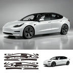 Chrome Delete Blackout Vinyl Overlay for  2017-2023 Tesla Model 3 - Matte Black