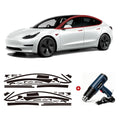 Chrome Delete Blackout Vinyl Overlay for  2017-2023 Tesla Model 3 - Matte Black