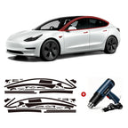 Chrome Delete Blackout Vinyl Overlay for  2017-2023 Tesla Model 3 - Matte Black