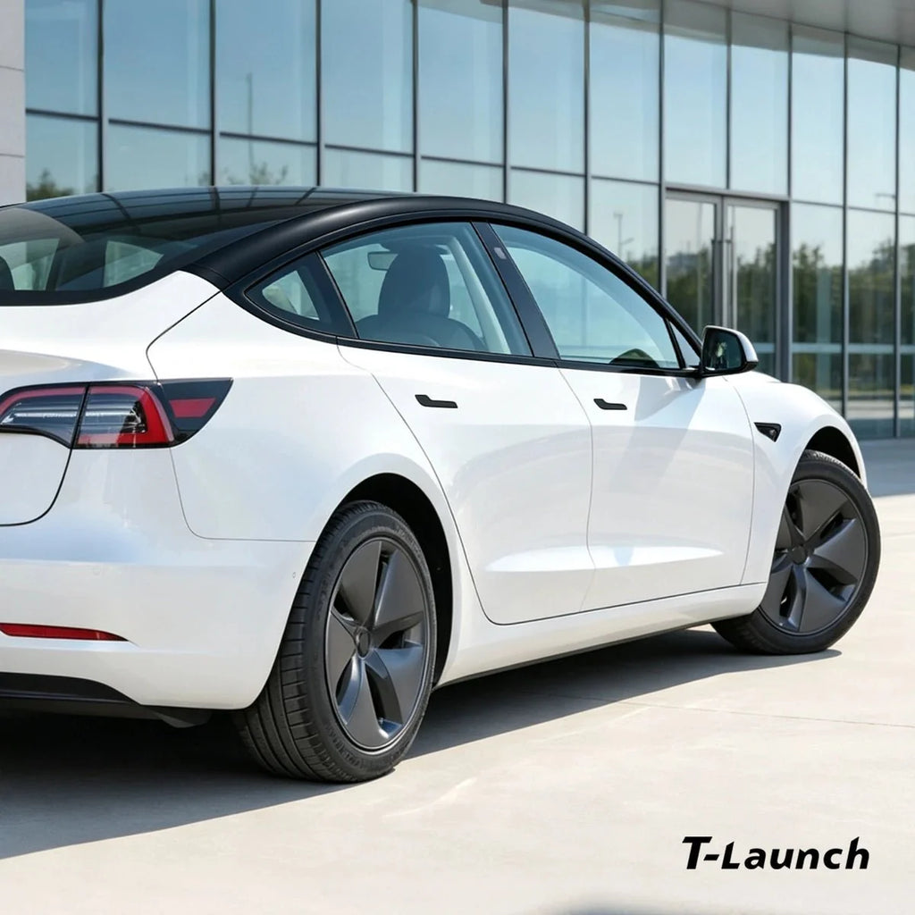 Chrome Delete Blackout Vinyl Overlay for  2017-2023 Tesla Model 3 - Matte Black