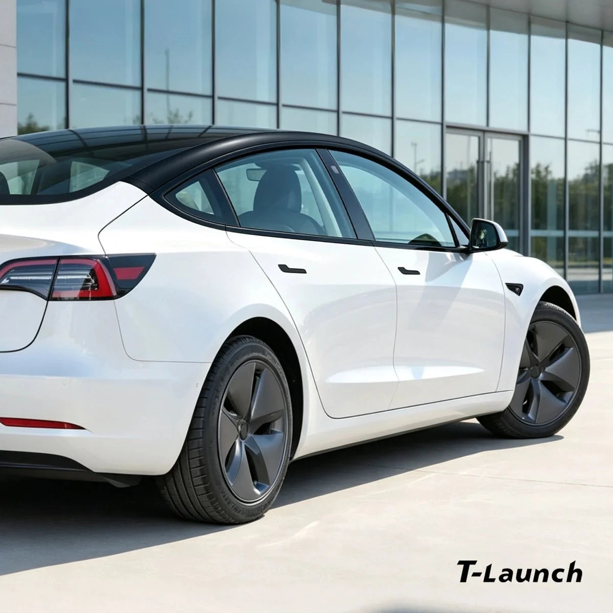 Chrome Delete Blackout Vinyl Overlay for  2017-2023 Tesla Model 3 - Matte Black