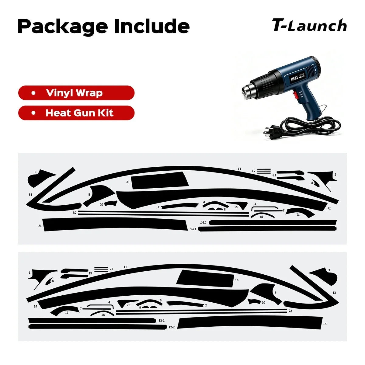 Chrome Delete Blackout Vinyl Overlay for  2017-2023 Tesla Model 3 - Matte Black