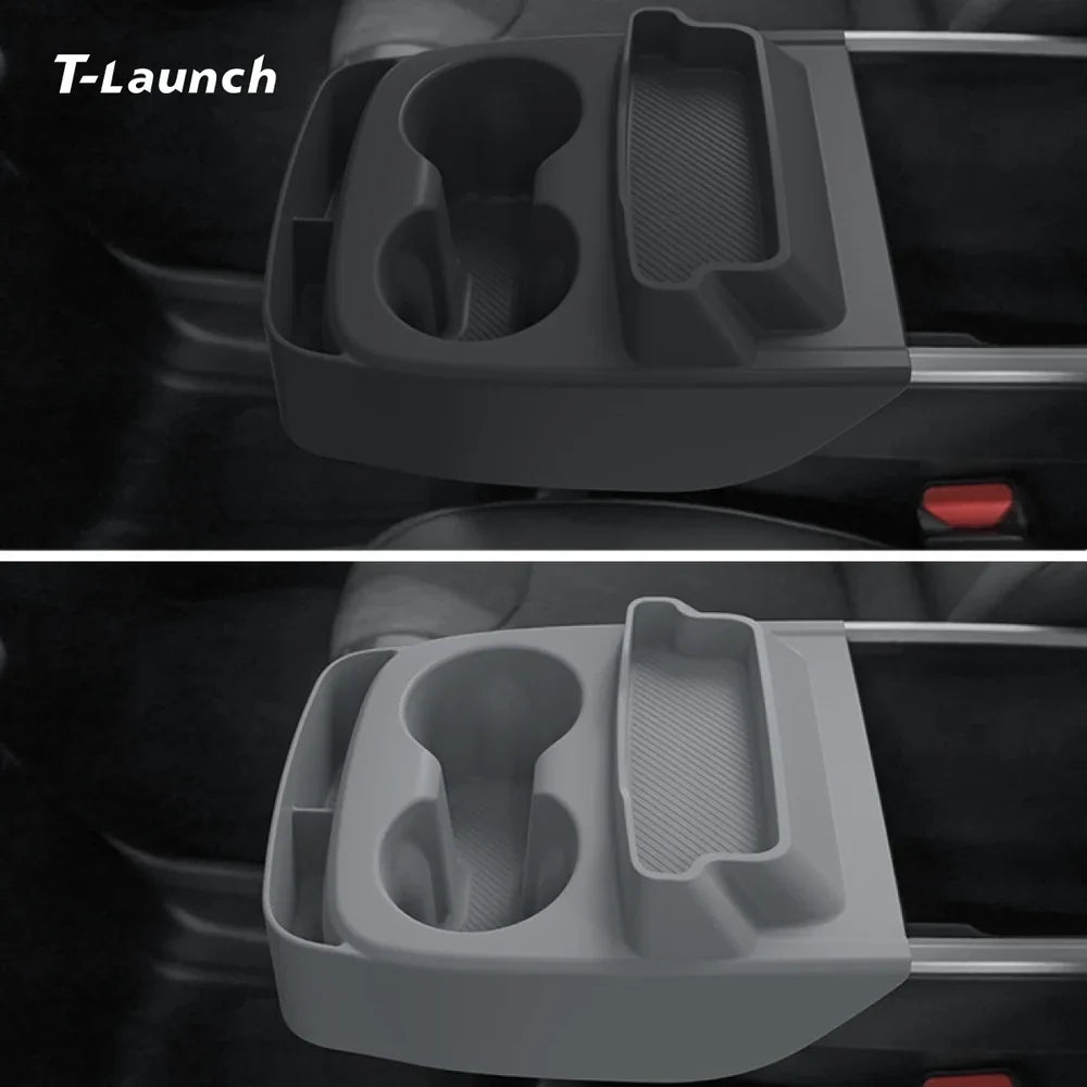 Silicone Integrated Cup Holder & Storage Organizer for Tesla Model Y Standard 2026+
