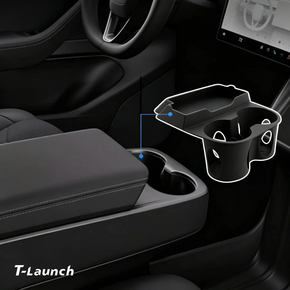 Center Console Cup Holder & Sunglasses Organizer for Tesla Model Y Standard 2025+