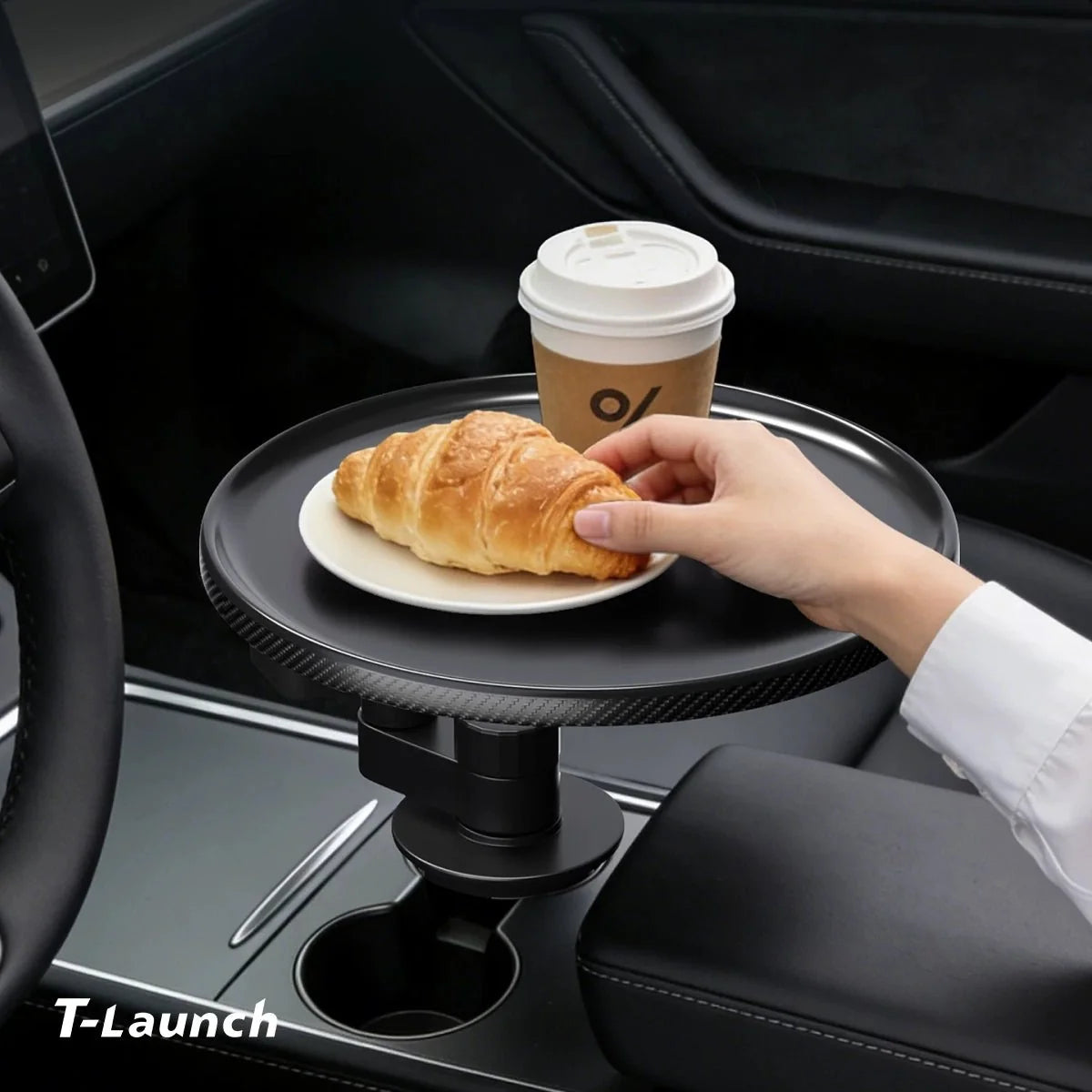 360° Rotatable Cup Holder Tray Table for Tesla Model 3/Y/S/X