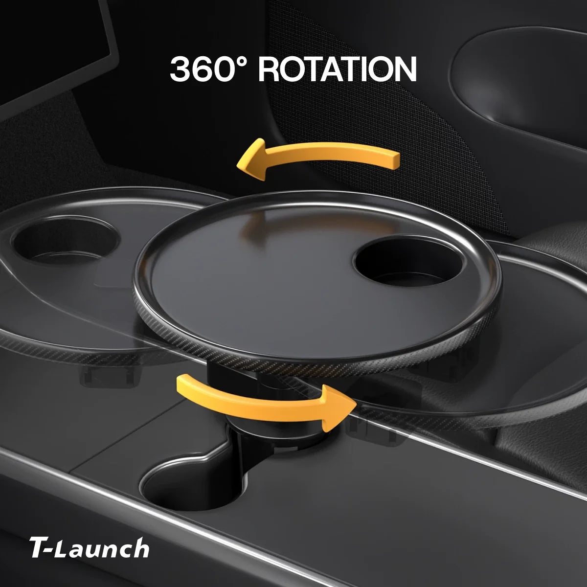 360° Rotatable Cup Holder Tray Table for Tesla Model 3/Y/S/X