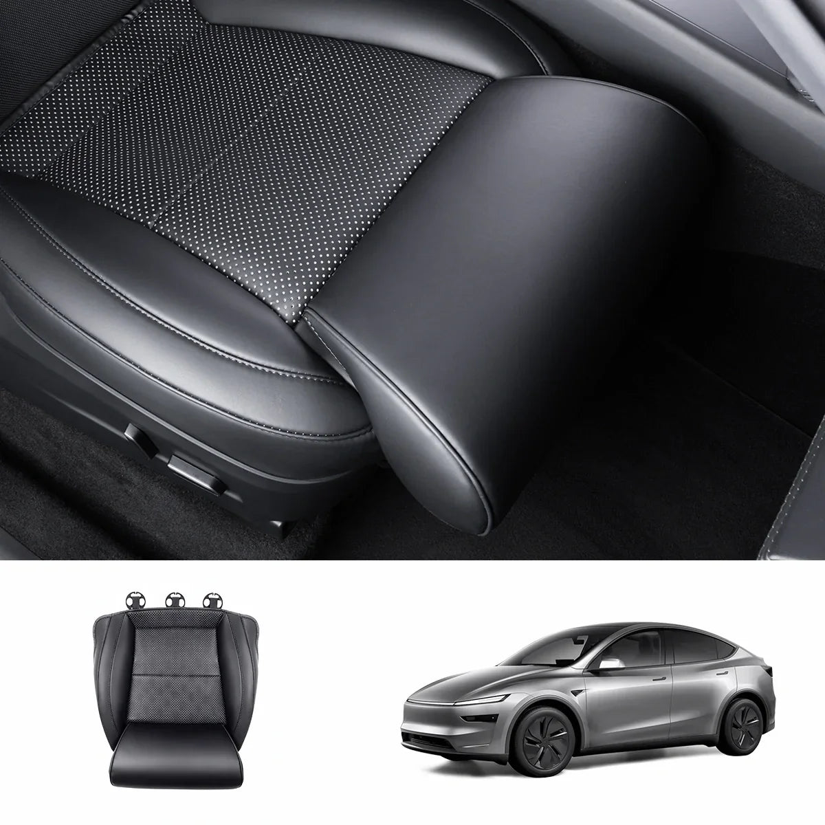Nappa Leather Front Seat Leg Support Cushion for Tesla Model 3 / Model Y