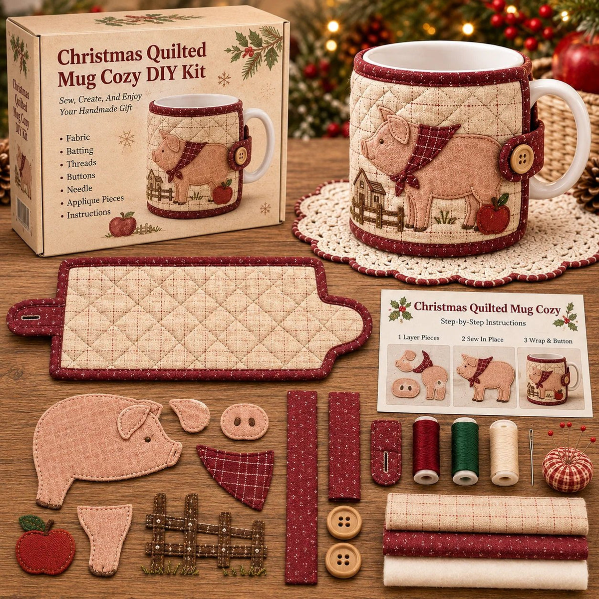 Farmhouse Friends Mug Cozy Sewing Kit