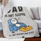😂🛋️ “Dad Is Not Sleeping” Flannel Blanket – Funny Father's Day Gift for Dad/Husband, Super Soft Throw