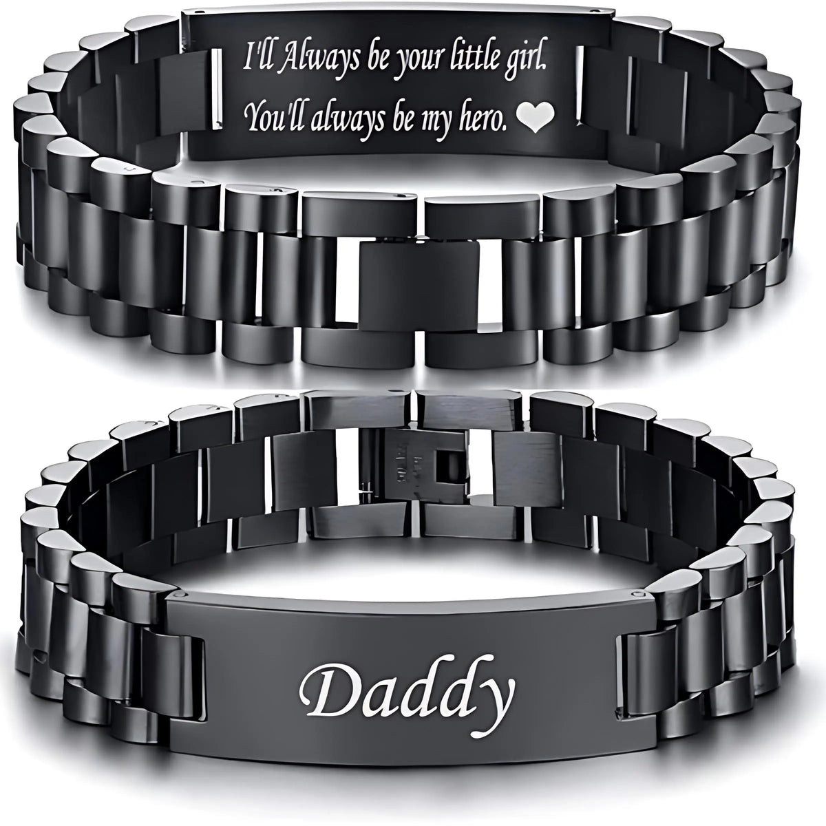 ⌚Masculine Watch Band Link Bracelet –🎁  Personalized Jewelry Gift for Dad, Husband, Boyfriend