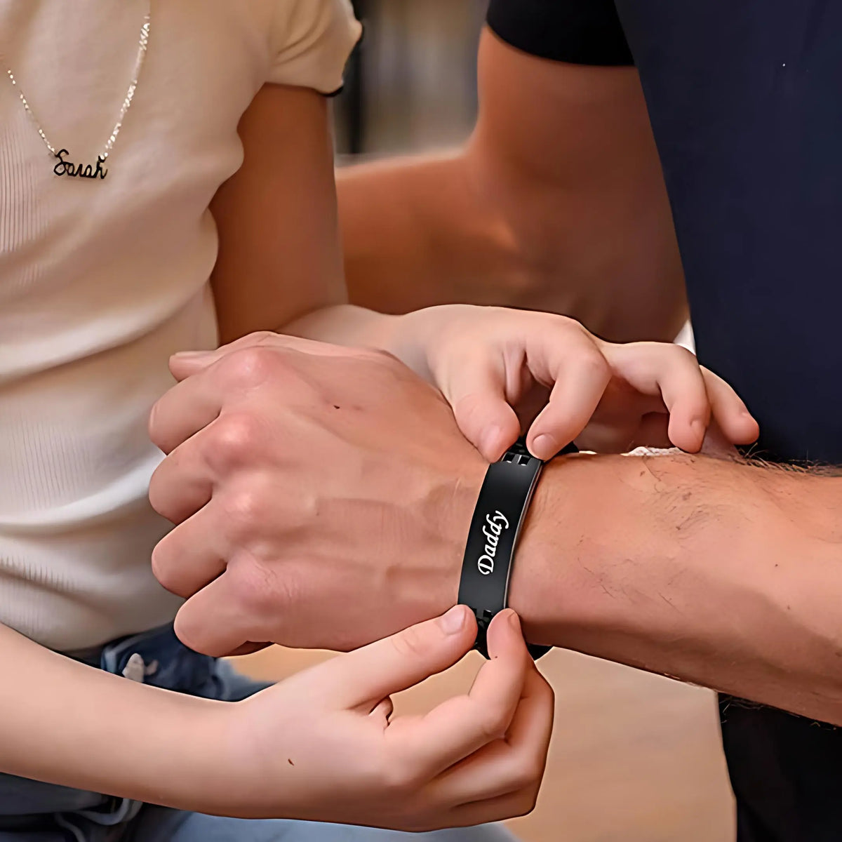 ⌚Masculine Watch Band Link Bracelet –🎁  Personalized Jewelry Gift for Dad, Husband, Boyfriend