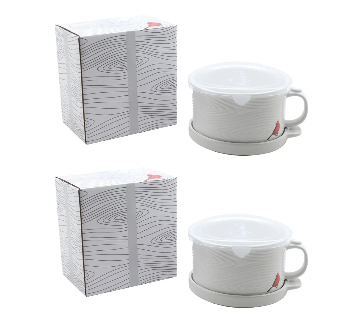 🎁2 Pack 25oz Ceramic Meal Mugs with Lid & Tray