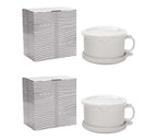 🎁2 Pack 25oz Ceramic Meal Mugs with Lid & Tray
