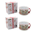🎁2 Pack 25oz Ceramic Meal Mugs with Lid & Tray