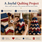 🎅 Santa Claus Patchwork Tree Quilt Kit – Easy Layered Fabric Holiday Décor