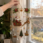 Handmade Christmas Stained Glass Window Hanging